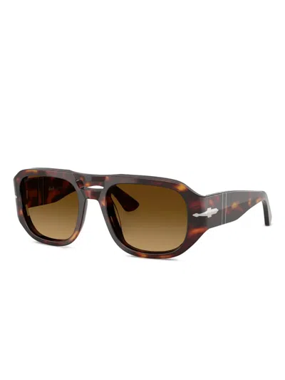 Persol Havana Light Brown Gradient Dark Brown Acetate Sunglasses In Brown