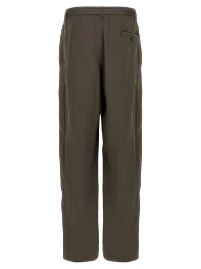 Lemaire Men Relaxed Pants With Belt In Green