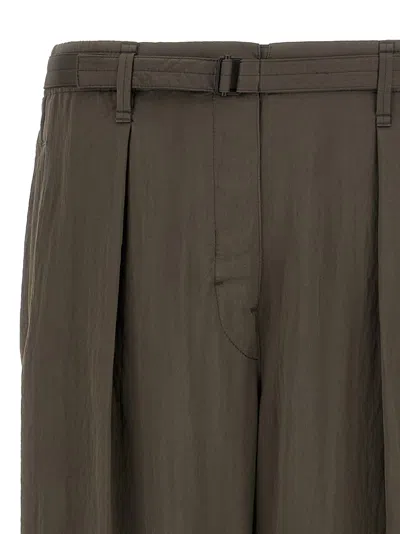 Lemaire Men Relaxed Pants With Belt In Green