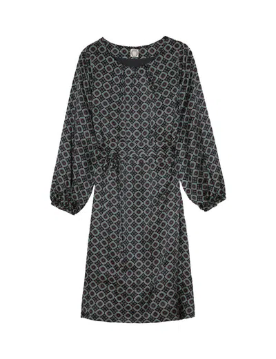 Ines De La Fressange Robe Ariane Seventies Bleu Marine In Multi