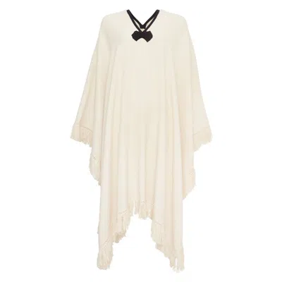 Ines De La Fressange Poncho Gonzalo En Coton Écru In White