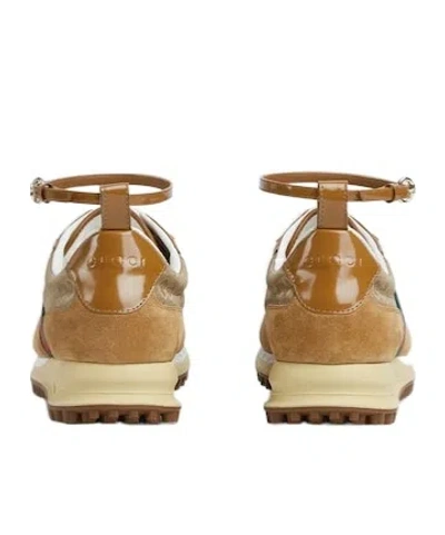 Gucci Women Re-motion Suede Low-top Sneakers In Brown