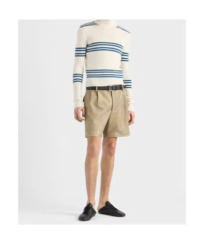 Prada Embroidered Stripes Wool Sweater