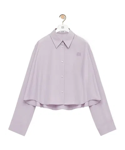 Loewe Anagram Embroidered Trapeze Shirt In Purple