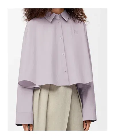 Loewe Anagram Embroidered Trapeze Shirt In Purple