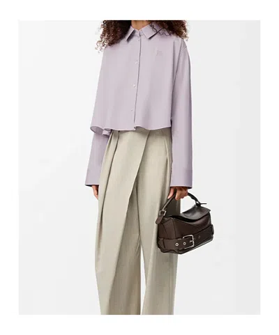 Loewe Anagram Embroidered Trapeze Shirt In Purple