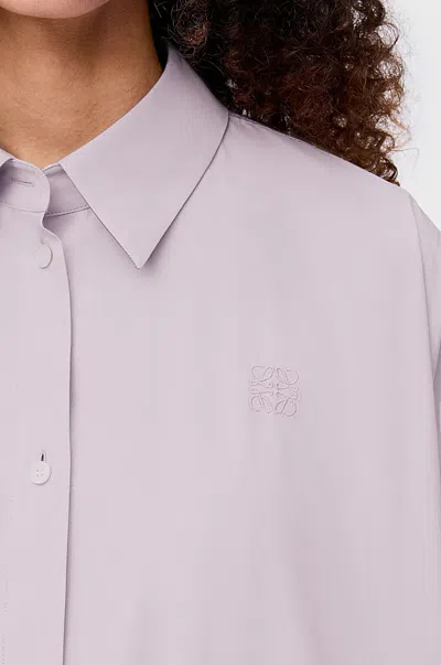 Loewe Anagram Embroidered Trapeze Shirt In Purple