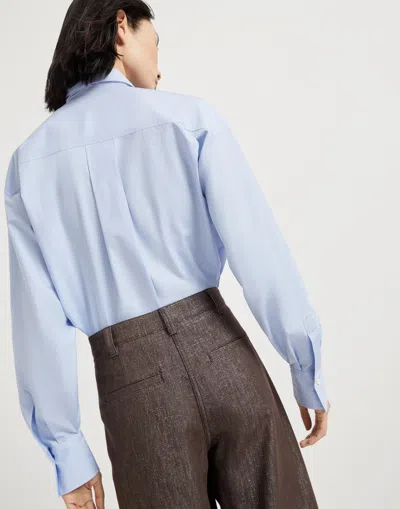 Brunello Cucinelli Denim Trousers Featuring Lurex Profile In Brown