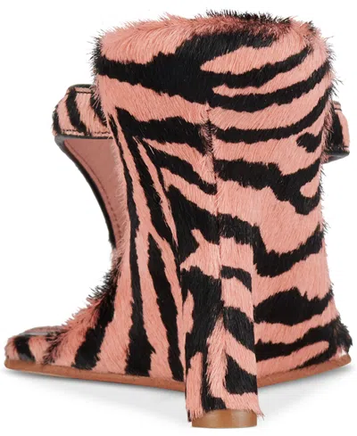 Jeffrey Campbell Women's Romee-f Calf Hair Wedge Sandals In Pink