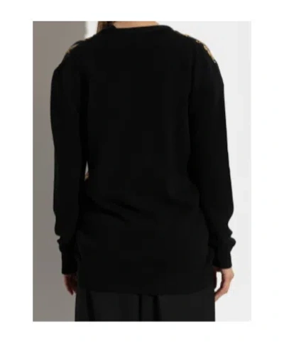 Balmain Mid-length Oversized Sweater In Black