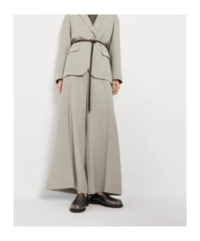 Brunello Cucinelli Metallic Finish Round Toe Loafers With Rubber Sole In Gray