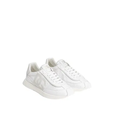 Dolce & Gabbana Cushion Sneaker In Mixed Materials Color White In White
