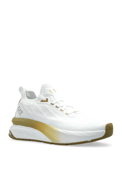 Ea7 Chunky Sole Running Sneakers In White