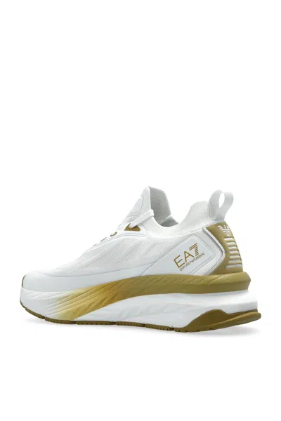 Ea7 Chunky Sole Running Sneakers In White