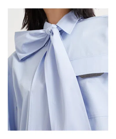 Brunello Cucinelli Cotton Shirt In Blue
