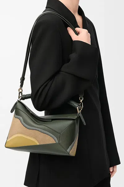 Loewe Small Leather Puzzle Edge Landscape Top-handle Bag