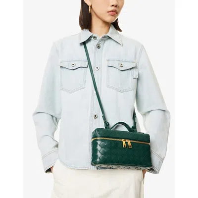 Bottega Veneta Womens Emerald Green-gold Bang Bang Leather Cross Body Bag