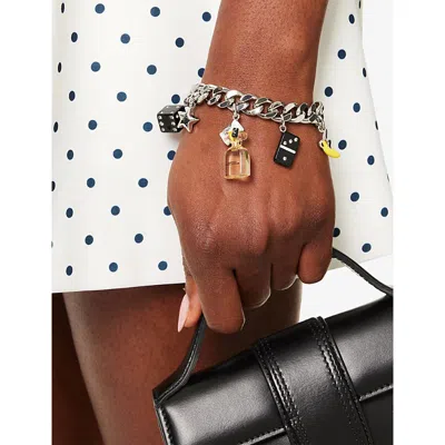 Marc Jacobs Womens Silver/pink Multi Perfect Charm Silver-plated Brass Bracelet In Metallic