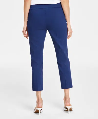 Inc International Concepts Womens Tummy Control Pull On Capri Pants 0p 28w Created For Macys In Blue