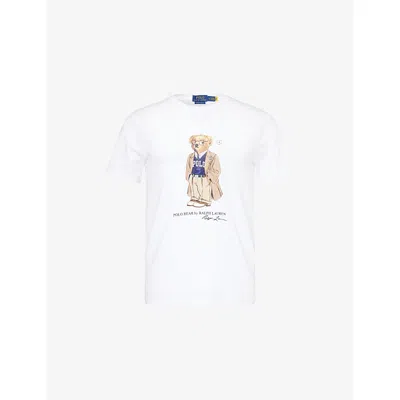 Polo Ralph Lauren White Polo Bear T-shirt Custom Slim-fit In White