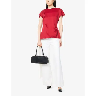 Victoria Beckham Draped Pleat Detail Top In Red