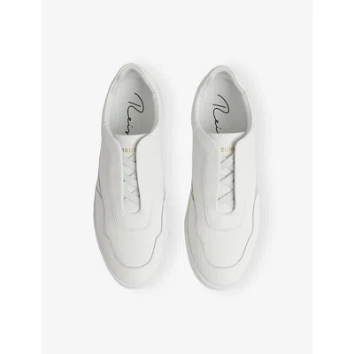 Reiss Cruz Elasticated Lace Leather Sneaker In White