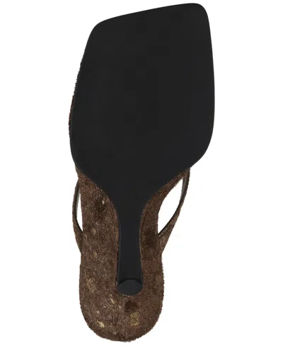 Jeffrey Campbell Romee-f Sculpted Wedge Thong Sandals In Brown