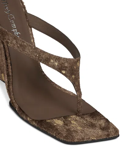 Jeffrey Campbell Romee-f Sculpted Wedge Thong Sandals In Brown