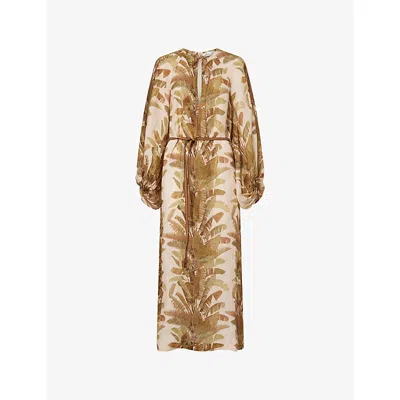 Zimmermann Ascension Linen Midi Dress In Multi