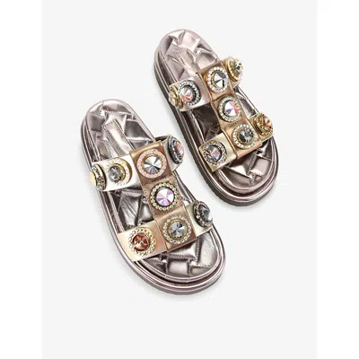 Kurt Geiger London Orson Multi Stud Slide Sandal In Silver | ModeSens