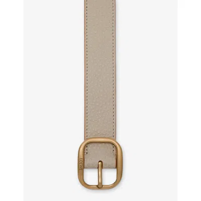 Loewe Rounded Leather Belt In Pink