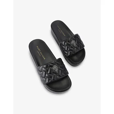 Kurt Geiger Meena Eagle Platform Slides In Black