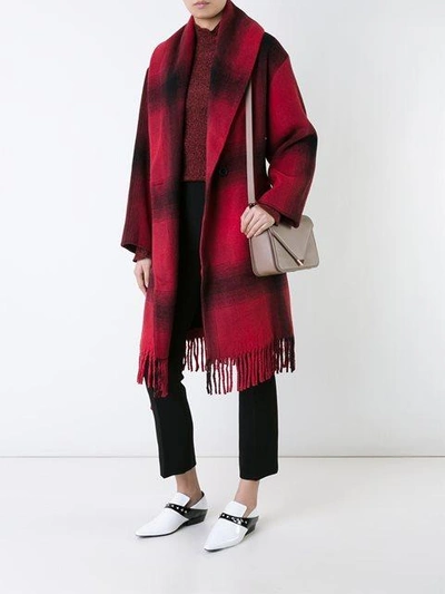 Shop Alexander Wang T Checked Coat In Red