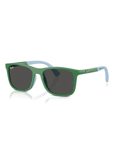 Ray-ban Junior Rb9077s Square-frame Sunglasses In Green