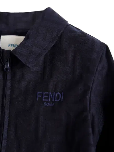 Fendi Ff-jacquard Shirt Jacket In Black