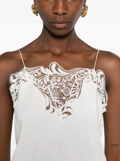 Ferragamo Top In Crepe Bianco Donna In White