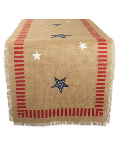 Design Imports 4th Of July Jute Table Runner 14" X 74" In Brown
