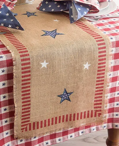 Design Imports 4th Of July Jute Table Runner 14" X 74" In Brown