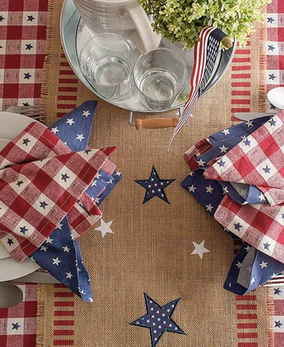 Design Imports 4th Of July Jute Table Runner 14" X 74" In Brown