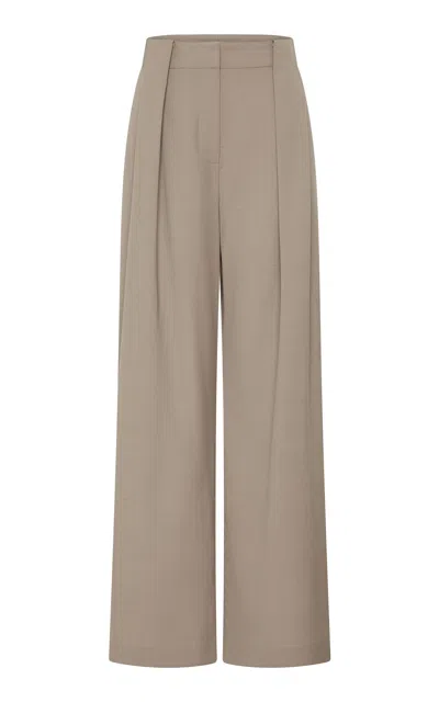 St Agni Pleated Wool-blend Wide-leg Pants