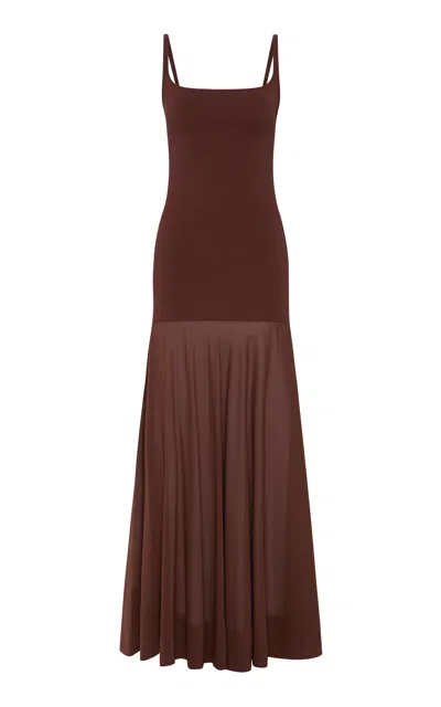 St Agni Circle Hem Silk-blend Maxi Dress