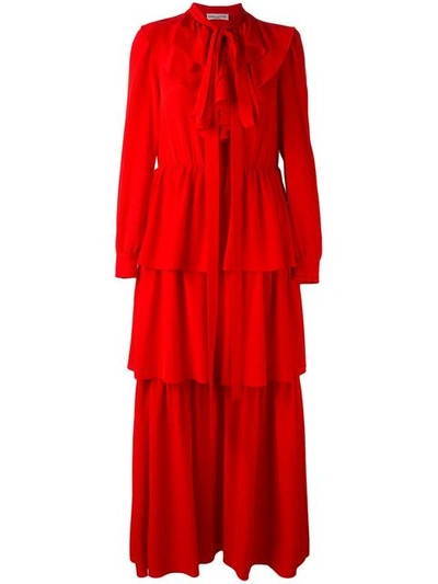 Robe Fleurie Sonia Rykiel En Crêpe De Chine - Taille M (38fr), Bleue - Occasion Très Bon état