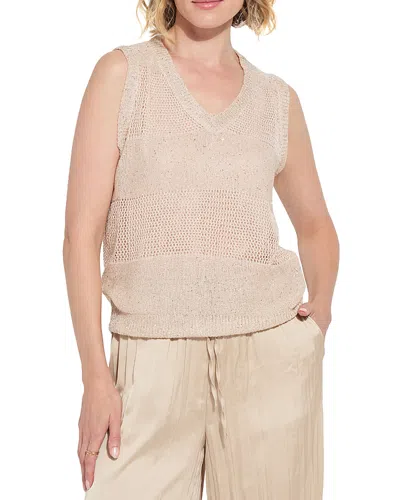 Lyssé Bria Sequined V-neck Shell Top In Chablis In Neutral