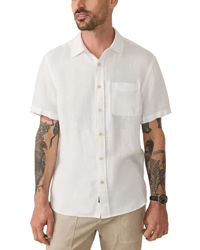Faherty Ss Mesa Shirt In Bright White Basketweave
