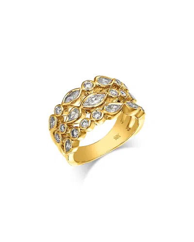 Moon & Meadow Triple Row Bezel Set Lab Grown Diamond Stack Ring In 14k Yellow Gold, 1.5 Ct. T. W.