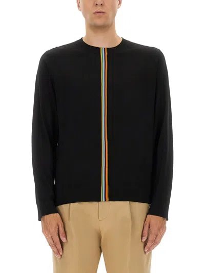 Paul Smith Jersey With Striped Detail In Black