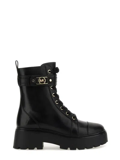 Michael Michael Kors Black Cow Leather Boots In Black