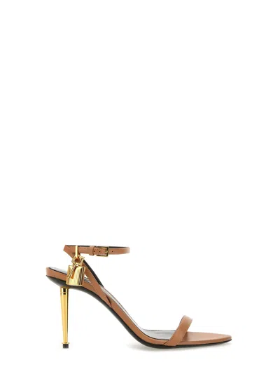 Tom Ford 85mm Padlock Leather Sandals In Pink