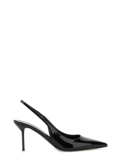 Paris Texas Lidia Slingback 70 Pumps In Black Patent Leather In Animal Print