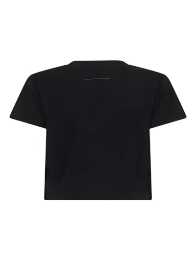 Mm6 Maison Margiela Crop T-shirt With Number Graphics